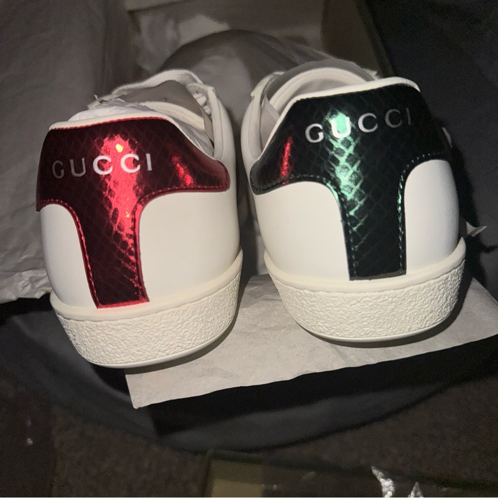 Gucci Ace Small Bee Sneakers Men’s Size 8 Classic Designer Shoes - Picture 8 of 17